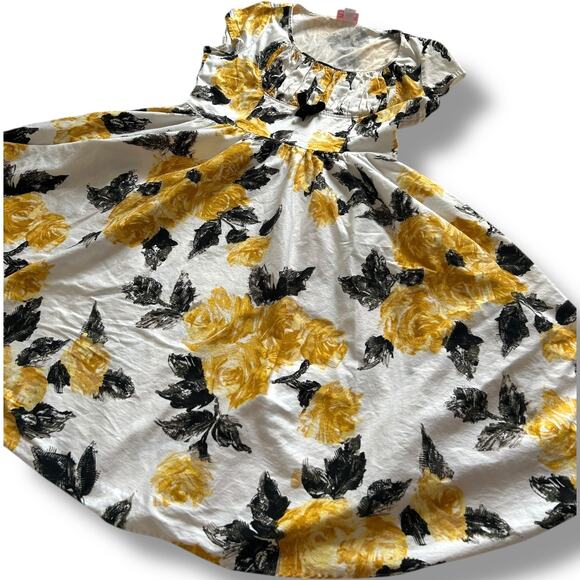 Retro Yellow Rose Pinup Dress 3X | Cottagecore Rockabilly Vibes 7 - Picture 5 of 8